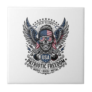 Patriotisches Bandana-Rocker-Altes-Ruhmes-Musik-Ro Fliese