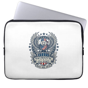 Patriotisches Bandana-Rocker-Altes-Ruhmes-Musik-Ro Laptopschutzhülle