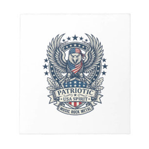 Patriotisches Bandana-Rocker-Altes-Ruhmes-Musik-Ro Notizblock