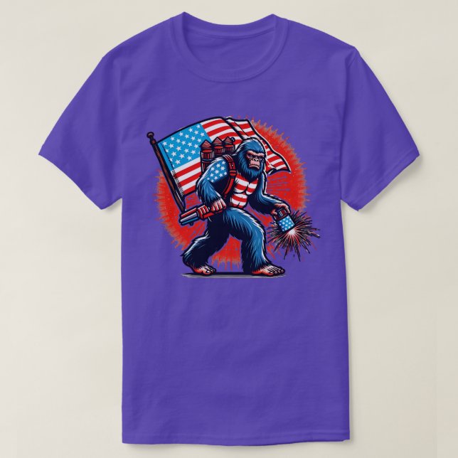 Patriotisches Bärensonnengebäck T-Shirt feiern mit (Design vorne)