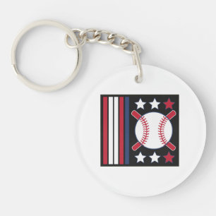 Patriotisches Baseball-Design Schlüsselanhänger