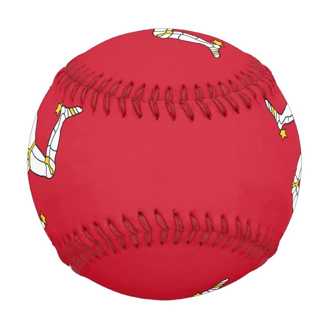 Patriotisches Baseball mit der Flagge der Isle Man (Rückseite)