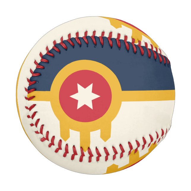 Patriotisches Baseball mit der Flagge von Tulsa, O (Vorderseite Links)