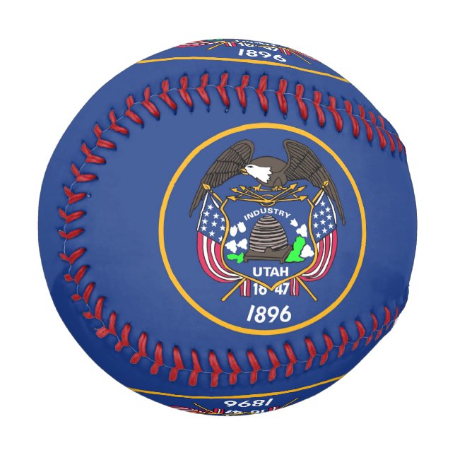 Patriotisches Baseball mit der Flagge von Utah (Vorderseite Links)