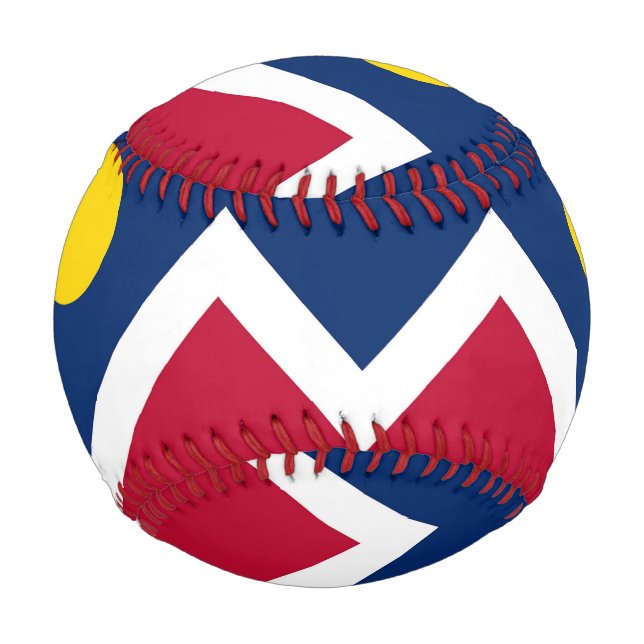 Patriotisches Baseball mit Flagge von Denver, USA (Rückseite)