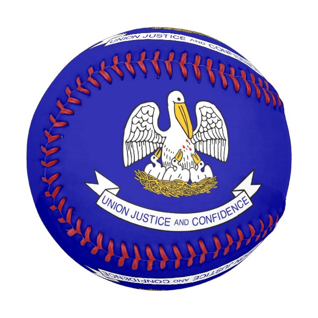 Patriotisches Baseball mit Flagge von Lousiana, US (Vorderseite Links)