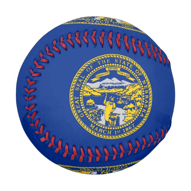 Patriotisches Baseball mit Flagge von Nebraska, US (Vorderseite Links)