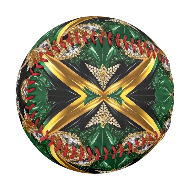 Patriotisches Baseball mit jamaikanischen Farben (Vorderseite Links)