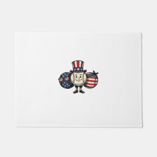 Patriotisches Baseball-Trio Vintage-Vector-Shirt_1 Fußmatte