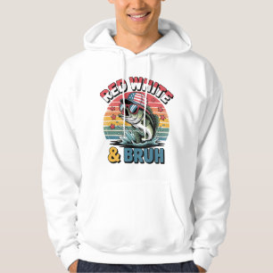 Patriotisches Bass Fishing-Design Hoodie