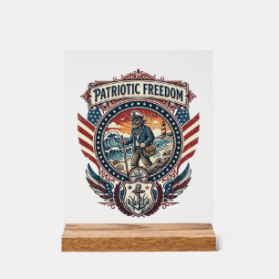 Patriotisches Beachcomber-Vektorgrafik-T-Shirt_1 Acrylschild