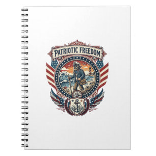 Patriotisches Beachcomber-Vektorgrafik-T-Shirt_1 Notizblock