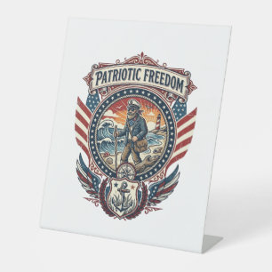 Patriotisches Beachcomber-Vektorgrafik-T-Shirt_1 Sockelschild