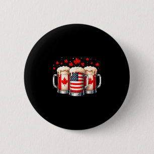 Patriotisches Bier Kanada USA-Flagge Ahornblatt ka Button