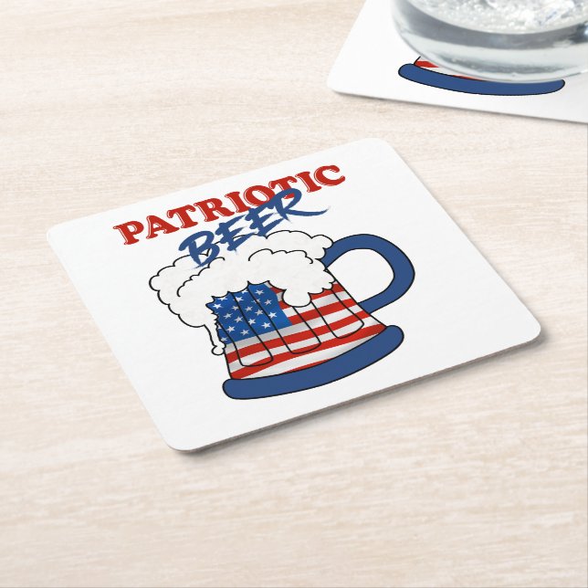 Patriotisches Bier Rechteckiger Pappuntersetzer (angewinkelt)