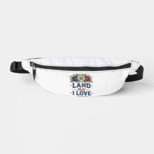 Patriotisches Blumenland, das ich liebe Shirt Desi Bauchtasche