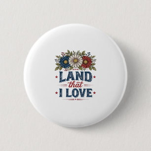Patriotisches Blumenland, das ich liebe Shirt Desi Button