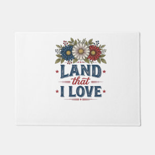 Patriotisches Blumenland, das ich liebe Shirt Desi Fußmatte