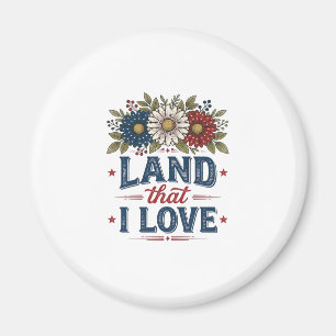 Patriotisches Blumenland, das ich liebe Shirt Desi Magnet