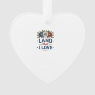Patriotisches Blumenland, das ich liebe Shirt Desi Ornament