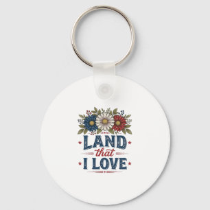 Patriotisches Blumenland, das ich liebe Shirt Desi Schlüsselanhänger