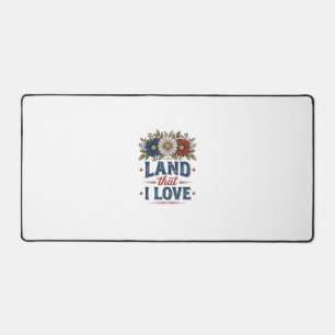 Patriotisches Blumenland, das ich liebe Shirt Desi Schreibtischunterlage