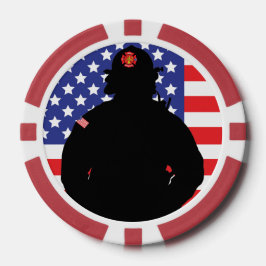 Patriotisches Brandschutzflaggendesign Pokerchips