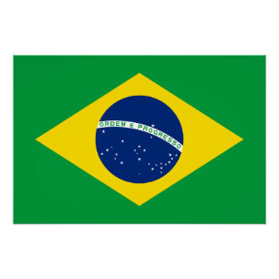 Patriotisches Brasilien-Flagge-Plakat Poster