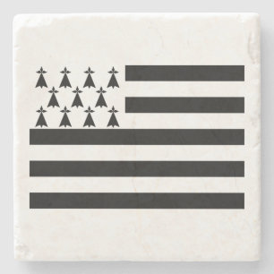 Patriotisches Brittany-Flagge Stein-Getränkeunters Steinuntersetzer