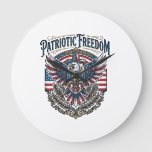 Patriotisches Cajun-Stolz Vektorgrafik T-Shirt_1 Große Wanduhr
