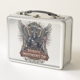 Patriotisches Chrome-Reaper-Dunkler-Patriot-Skelet Metall Brotdose