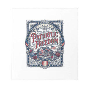 Patriotisches Cottage-Garten-Vektorgrafik-T-Shirt Notizblock
