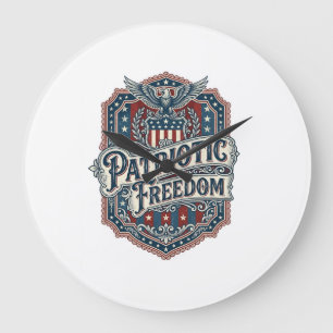 Patriotisches Country Gospel Vektorgrafik T-Shirt Große Wanduhr