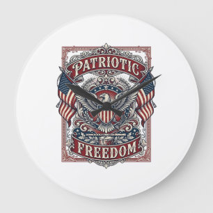 Patriotisches County-Parade-Vektorgrafik-T-Shirt_1 Große Wanduhr