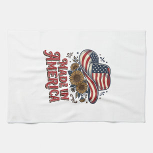 Patriotisches Cowboy-Hut Made in America Shirt-Des Geschirrtuch