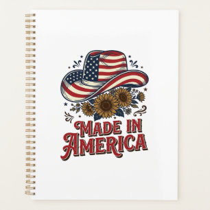 Patriotisches Cowboy-Hut Made in America Shirt-Des Planer