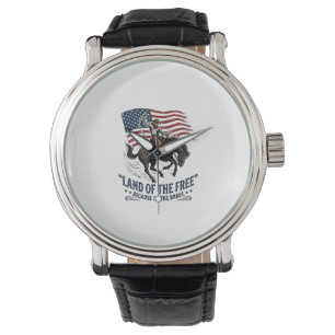 Patriotisches Cowboy-Land der Freien Western-Hemd Armbanduhr
