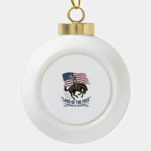 Patriotisches Cowboy-Land der Freien Western-Hemd  Keramik Kugel-Ornament