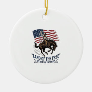 Patriotisches Cowboy-Land der Freien Western-Hemd  Keramik Ornament