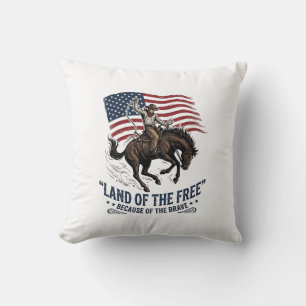 Patriotisches Cowboy-Land der Freien Western-Hemd Kissen
