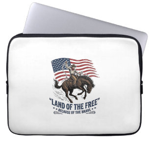 Patriotisches Cowboy-Land der Freien Western-Hemd  Laptopschutzhülle