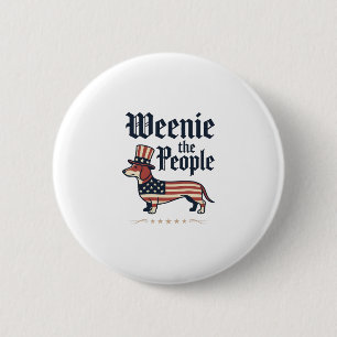 Patriotisches Dachshund-T-Shirt Weenie the People_ Button