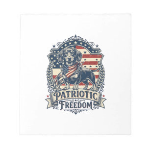 Patriotisches Dachshund-Vektorgrafik-T-Shirt_1 Notizblock