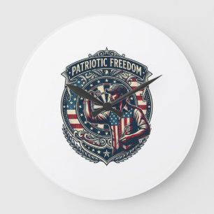 Patriotisches Dartspieler-Vektorgrafik-T-Shirt Große Wanduhr