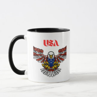 Patriotisches Design mit fliegendem Weißkopfseeadl Tasse