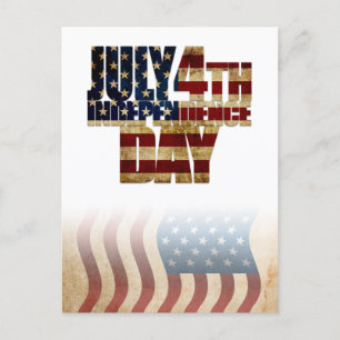 Patriotisches Design vom 4. Juli Feiertagspostkarte