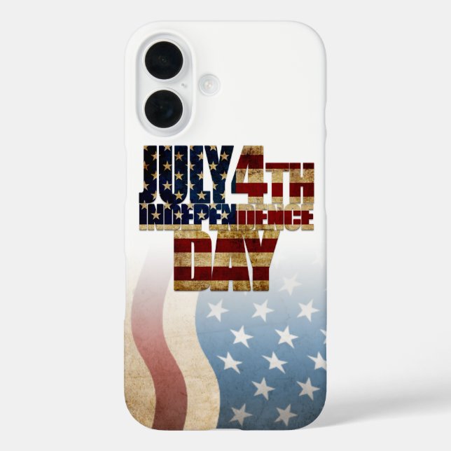 Patriotisches Design vom 4. Juli iPhone 16 Hülle (Rückseite)