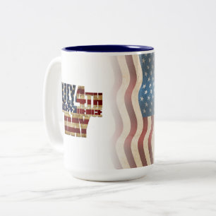 Patriotisches Design vom 4. Juli Zweifarbige Tasse