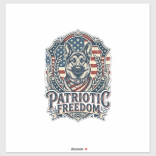 Patriotisches deutsches Schäferhund-Vektorgrafik-T Aufkleber