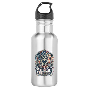 Patriotisches deutsches Schäferhund-Vektorgrafik-T Edelstahlflasche